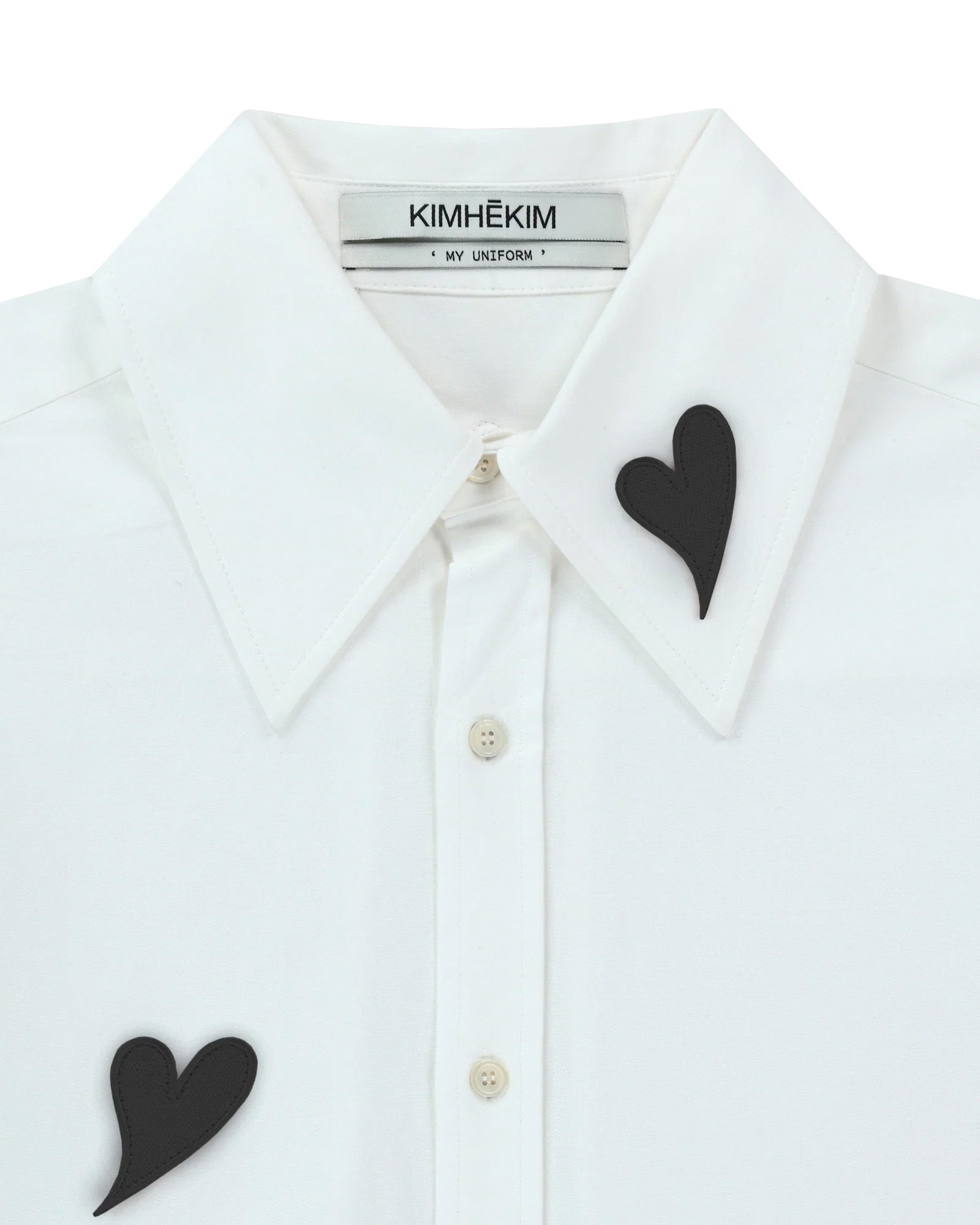 ☆25SS☆Heart Patch T-Shirt /KIMHEKIM☆ Kimhekim Heart T-shirt in Black - Shop KIMHEKIM at societyA