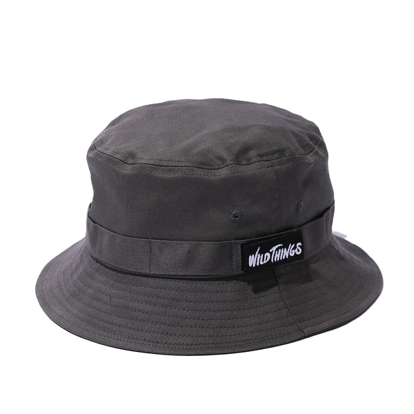 WILD THINGS TWILL BUCKET HAT CHARCOAL