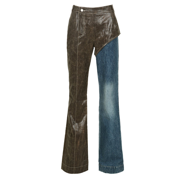 LANCE JEANS HYBRID FAUX LEATHER TROUSERS