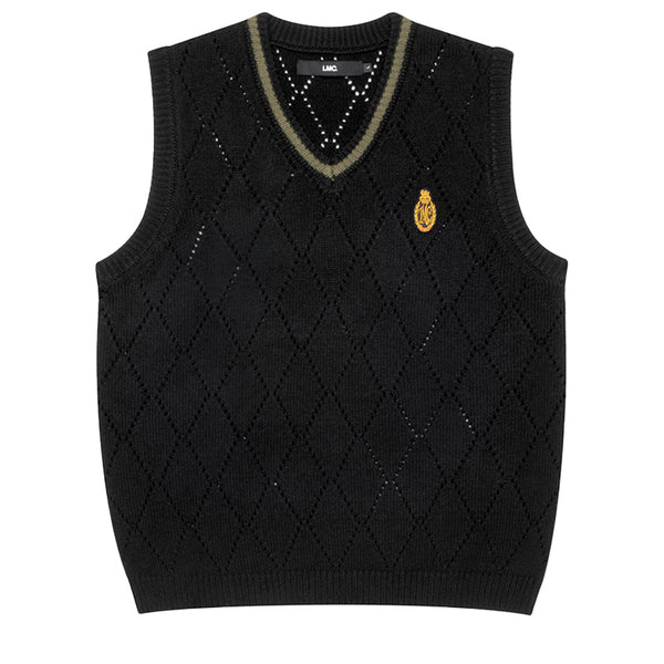 LMC CREST DIAMOND KNIT VEST