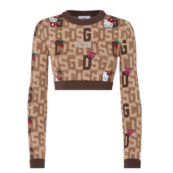 GCDS HELLO KITTY MONOGRAM CROPPRED TOP