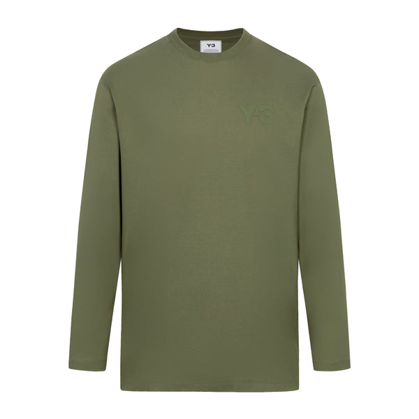 Y-3 CLASSIC CHEST LOGO LS TEE OLIVE (MEN)