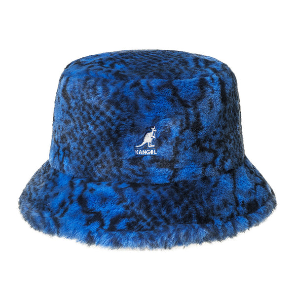 KANGOL FAUX FUR BUCKET BLUE