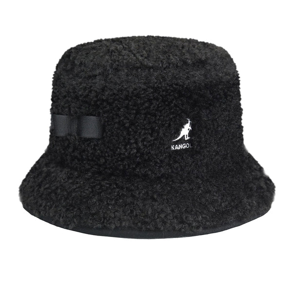 KANGOL FAUX SHEARLING UTILITY BUCKET BLACK