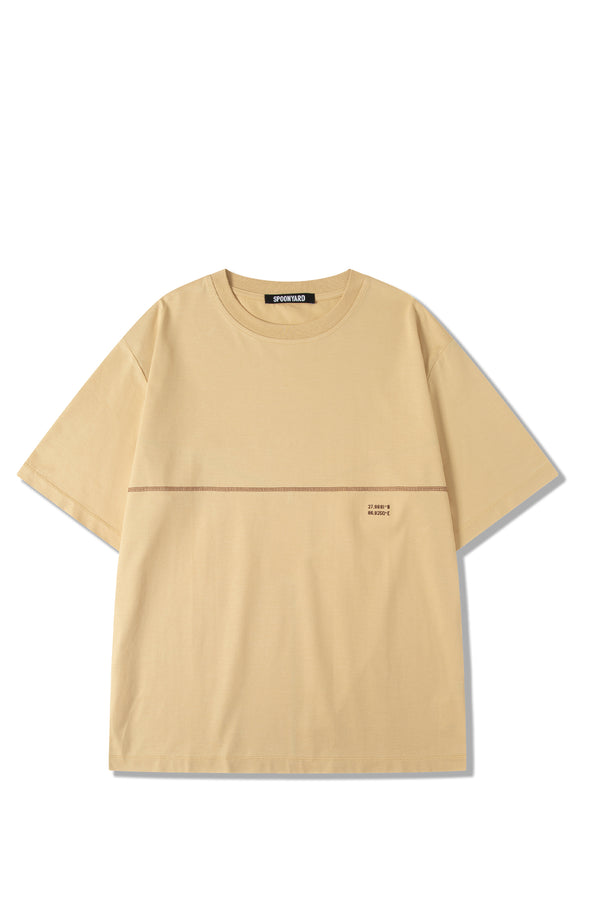 UNISEX COTTON CONTRAST Y CHAIN STITCH T-SHIRT