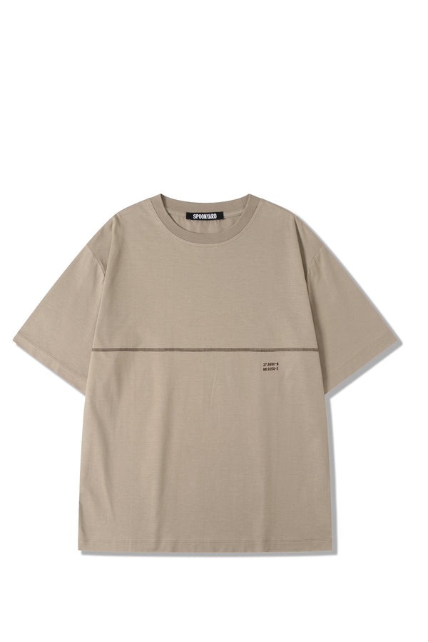 UNISEX COTTON CONTRAST Y CHAIN STITCH T-SHIRT