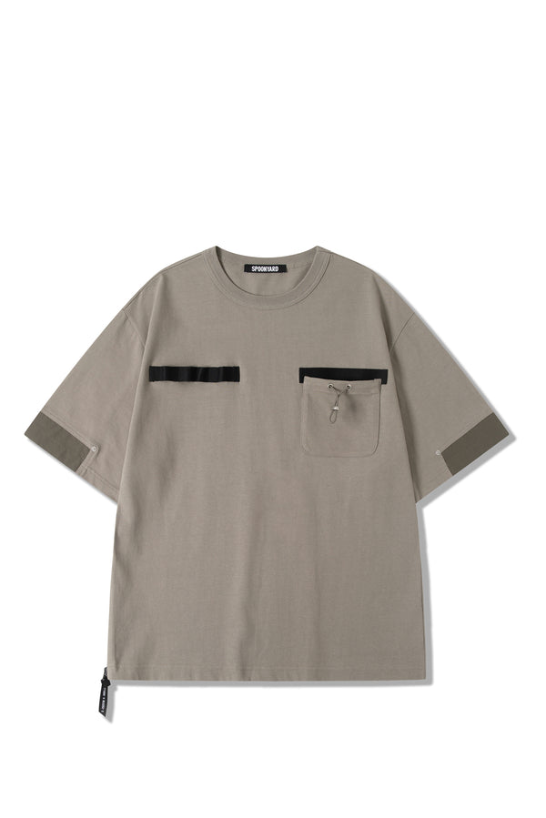 UNISEX COTTON MILITARY ZIP SIDE POCKET T-SHIRT