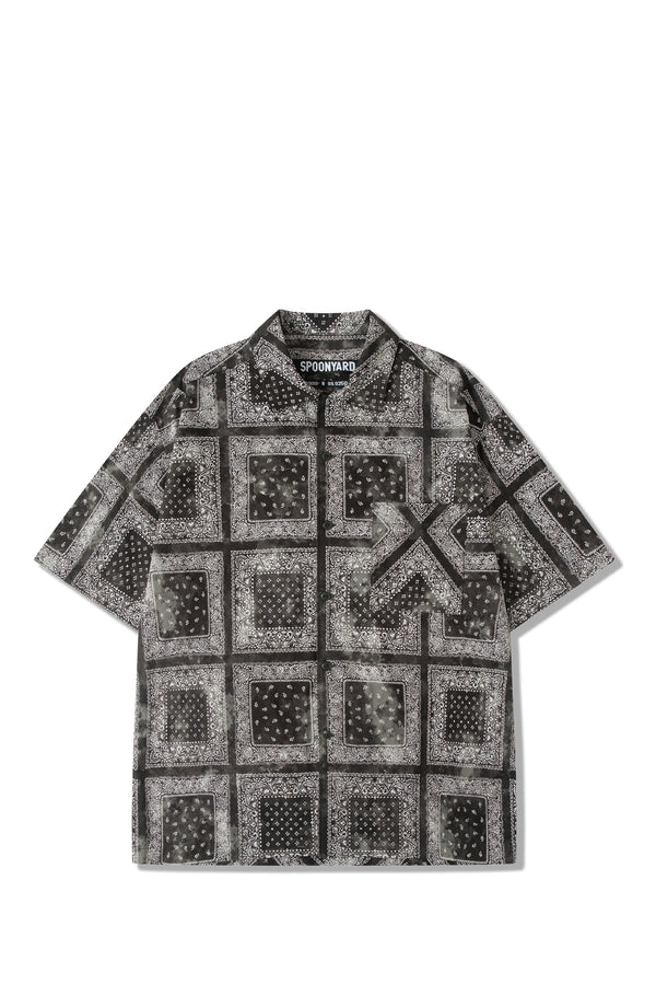MENS BANDANA PRINT BOWLING SHIRT