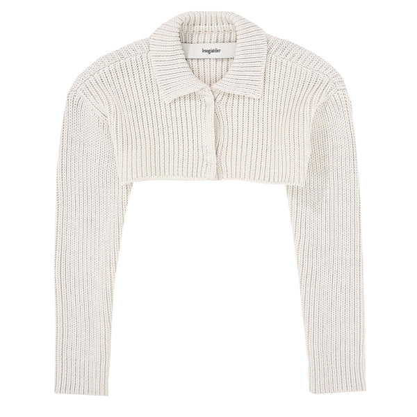 CROPPED CABLE-KNIT CARDIGAN