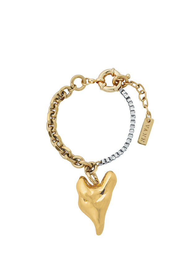 Two-tone Mini Heart Bracelet (DIS)
